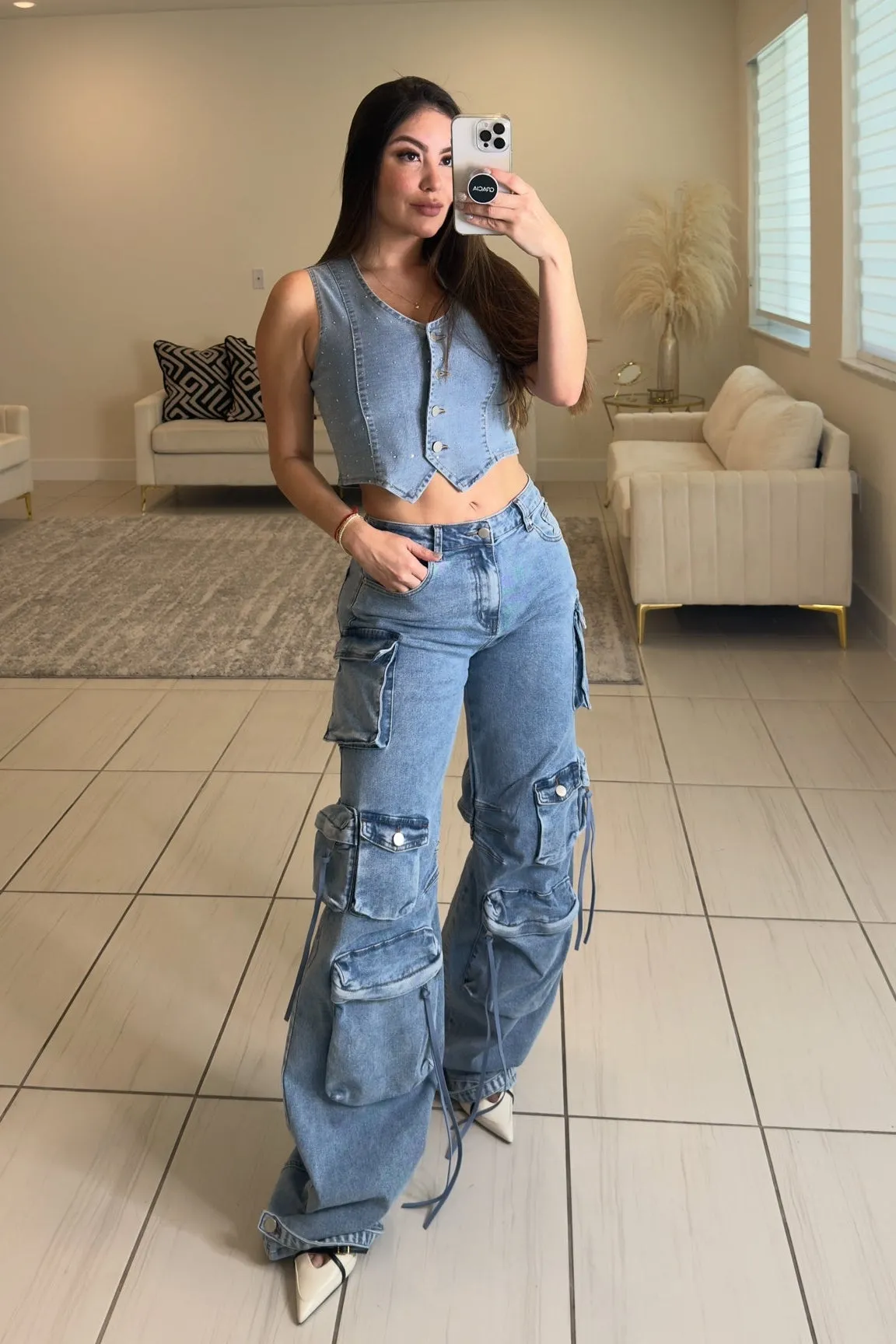 Rebel Cargo Denim Pants
