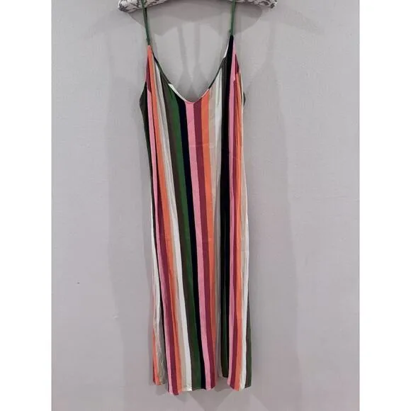 REFORMATION Multicolor Striped Midi Dress Casual Fun XS Pride