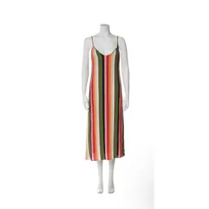 REFORMATION Multicolor Striped Midi Dress Casual Fun XS Pride