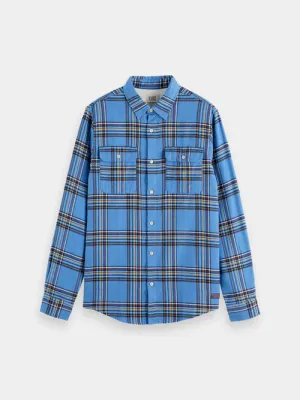 Regular Fit Multi Coloured Flannel Check - Blue Check