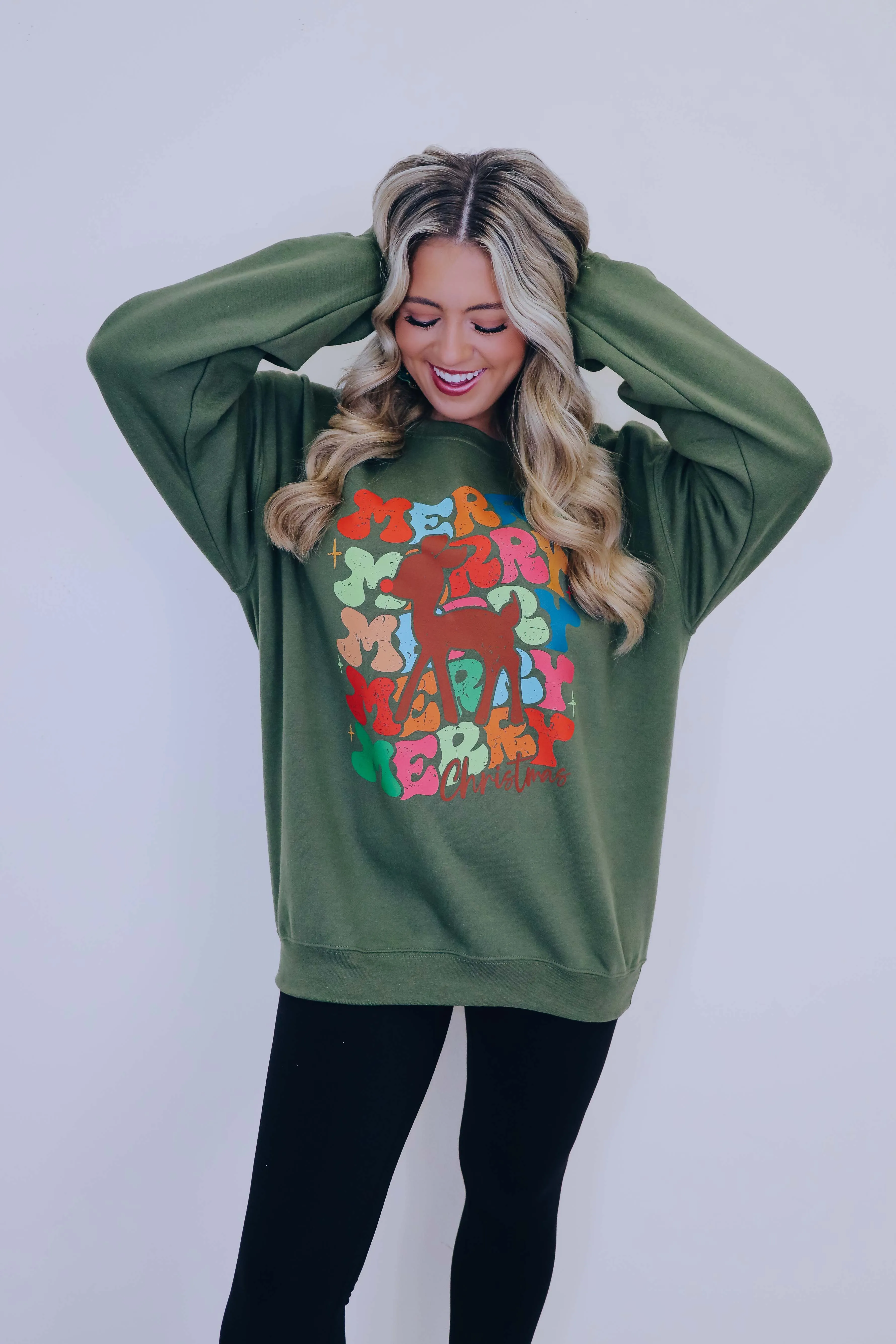 Retro Rudolph Vintage Design Graphic Sweatshirt
