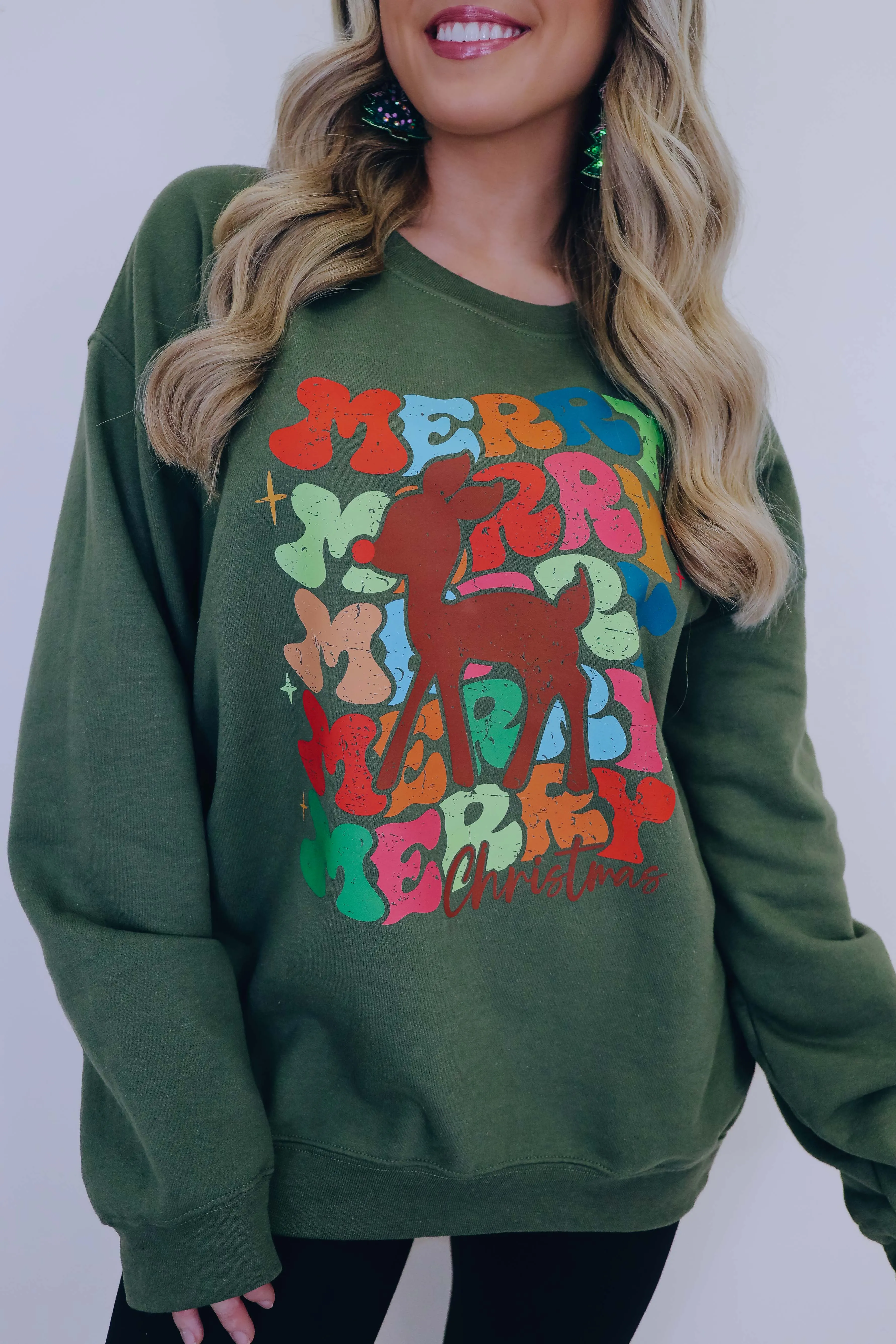 Retro Rudolph Vintage Design Graphic Sweatshirt