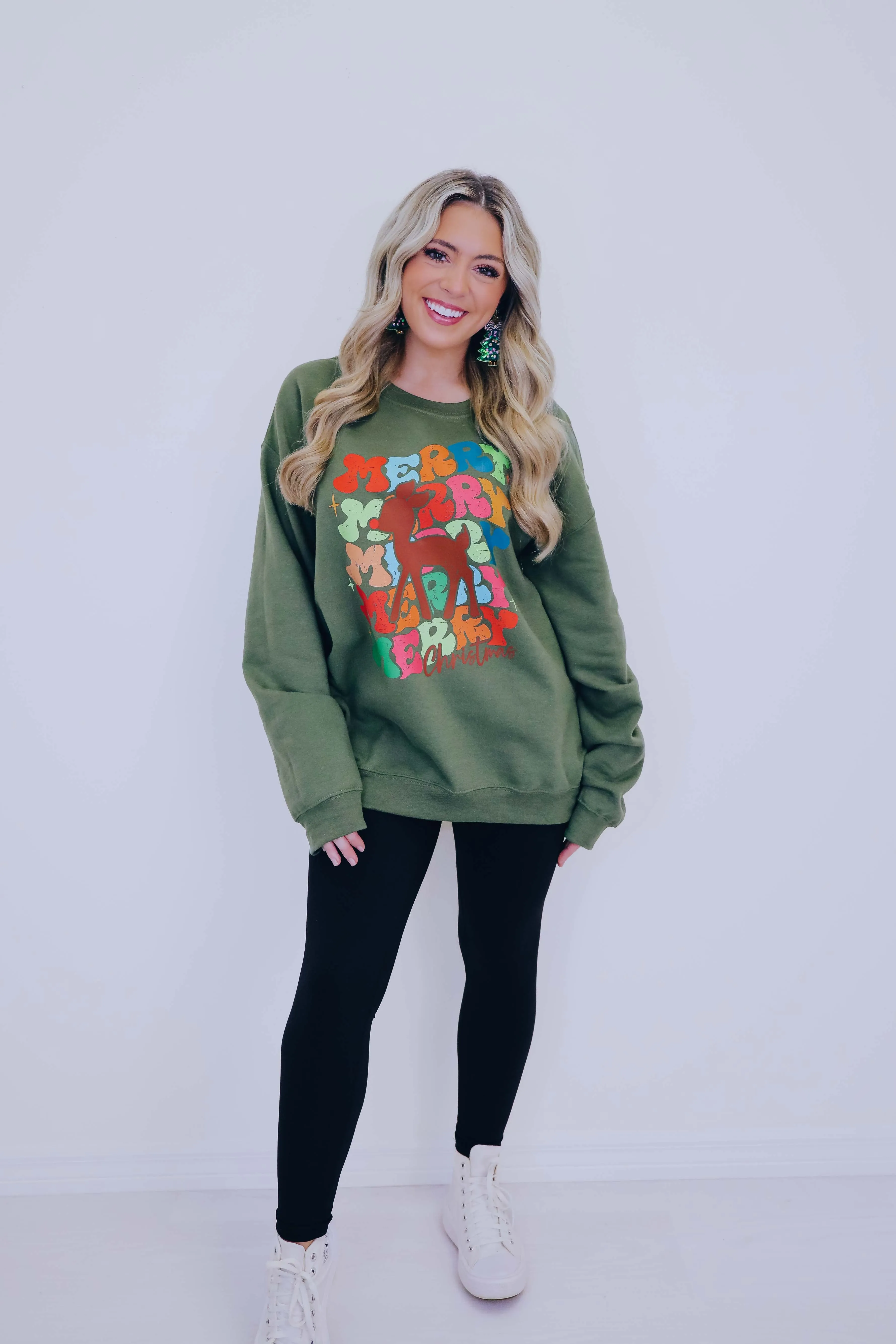 Retro Rudolph Vintage Design Graphic Sweatshirt