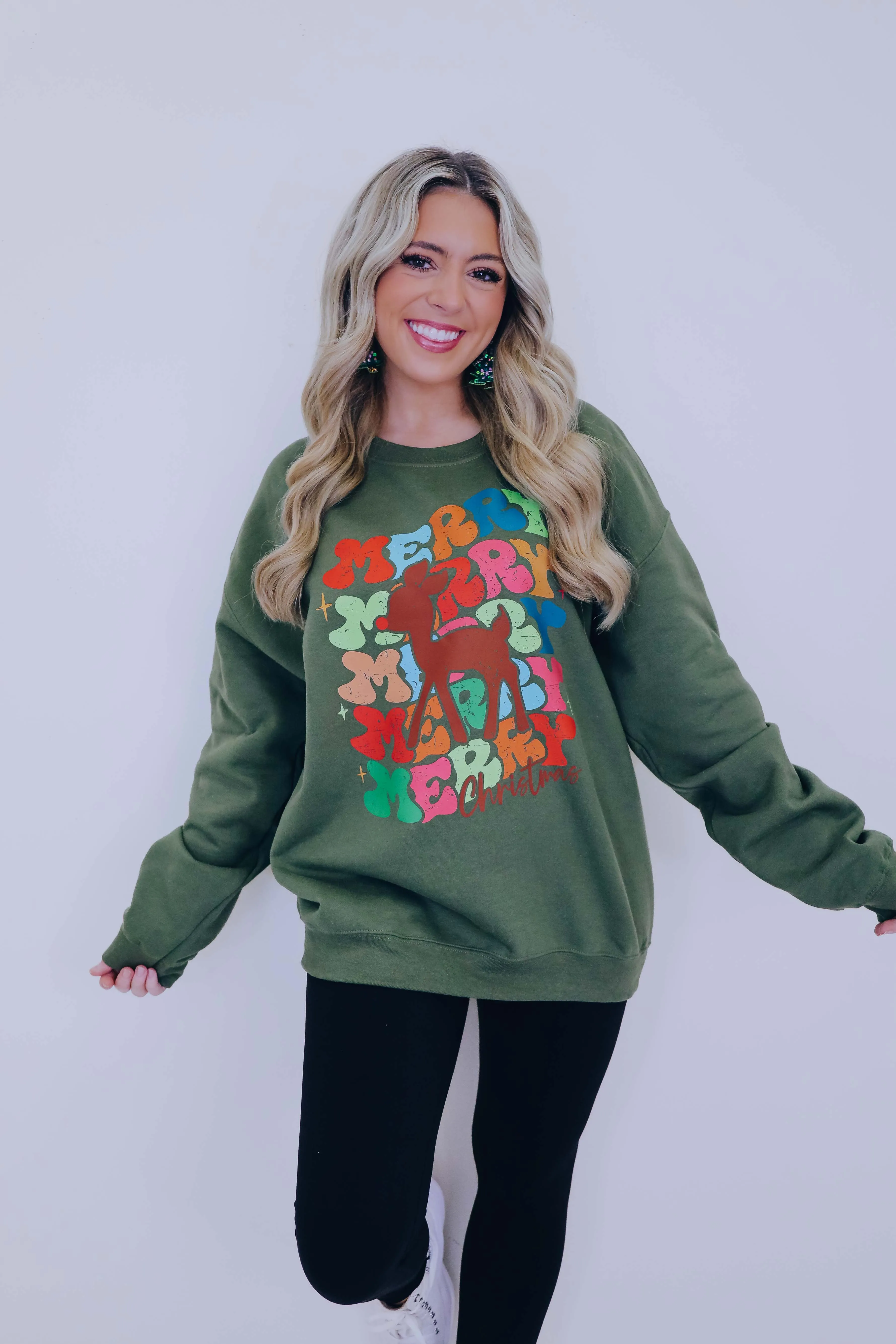 Retro Rudolph Vintage Design Graphic Sweatshirt