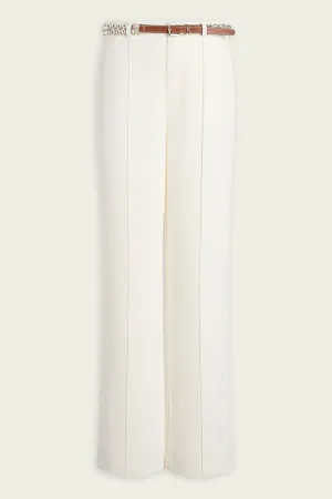 Rhinestone Belt Ester Pant in Ivory
