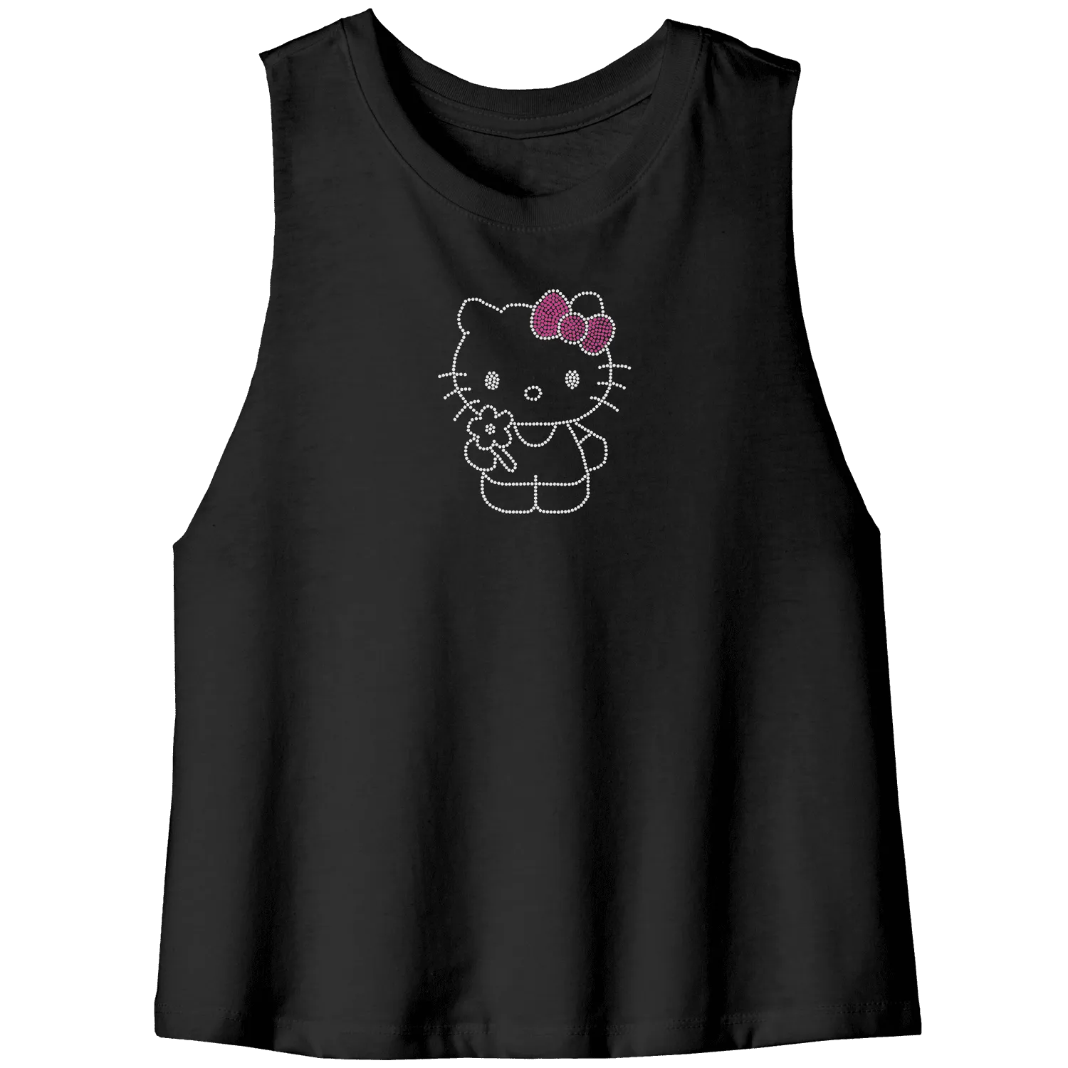 Rhinestone Pretty Kitty Tee Shirt Crew Neck, V Neck, Tank Top