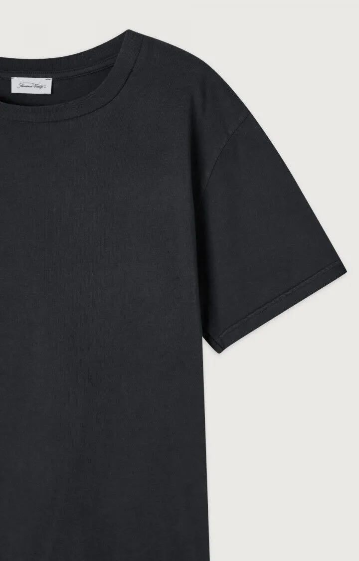 ROUND COLLAR SHORT-SLEEVES T-SHIRT FIZVALLEY - VINTAGE CARBONE