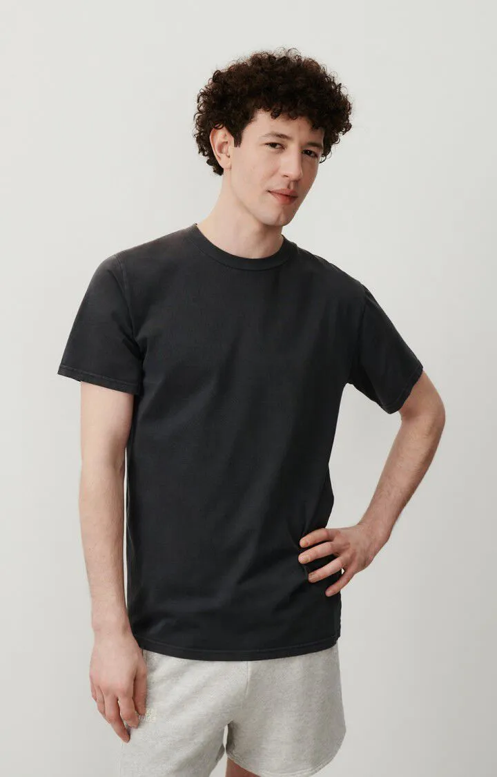 ROUND COLLAR SHORT-SLEEVES T-SHIRT FIZVALLEY - VINTAGE CARBONE
