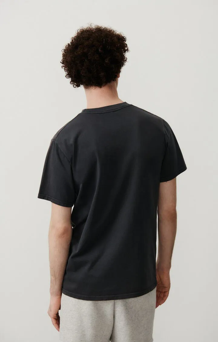 ROUND COLLAR SHORT-SLEEVES T-SHIRT FIZVALLEY - VINTAGE CARBONE