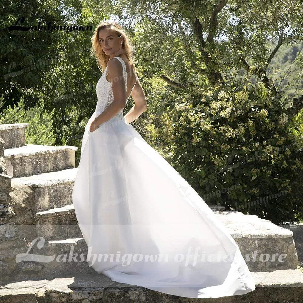 Roycebridal High Split Long Sleeve O Neck Tulle Wedding Dresses