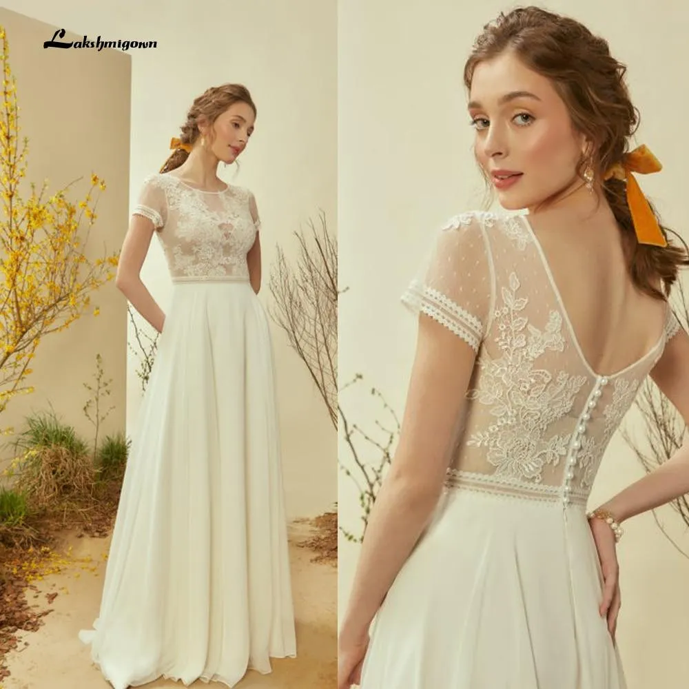 Roycebridal Sukienka Na Wesele Ivory Beach Bridal Gowns Sexy Backless Appliques Wedding Dresses Plus Size Robe Mariee Lakshmigown