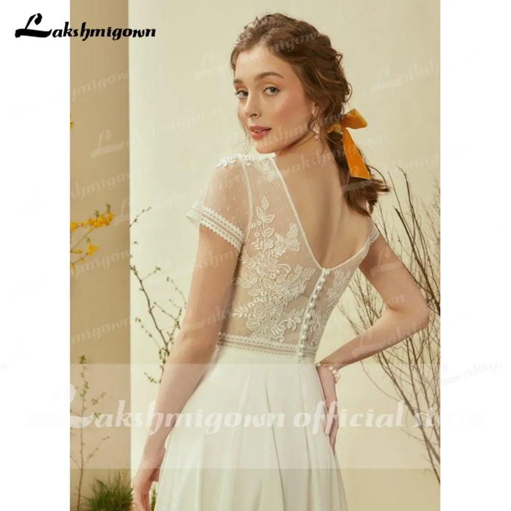 Roycebridal Sukienka Na Wesele Ivory Beach Bridal Gowns Sexy Backless Appliques Wedding Dresses Plus Size Robe Mariee Lakshmigown
