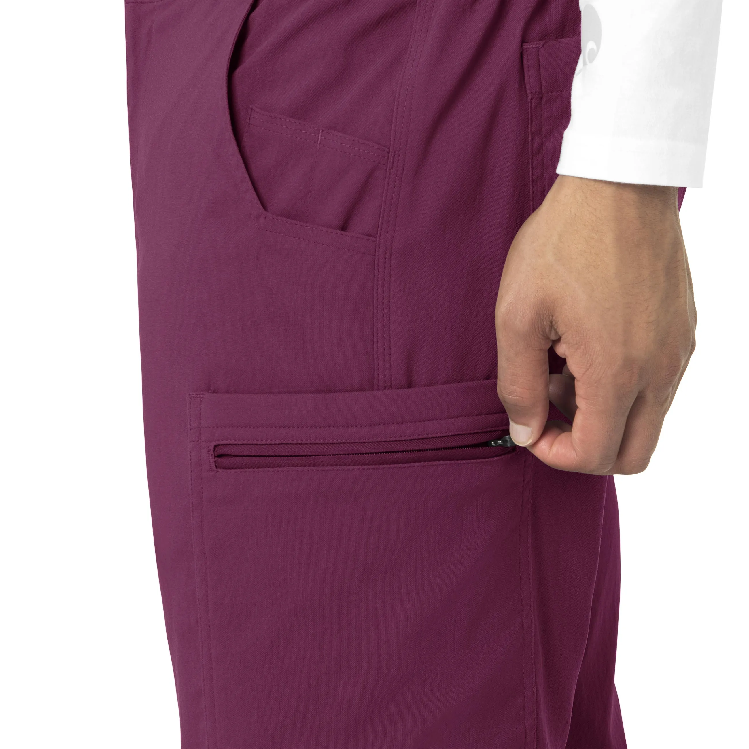 Rugged Flex Peak C55037 Men's Straight Leg Cargo Scrub Pants Wine