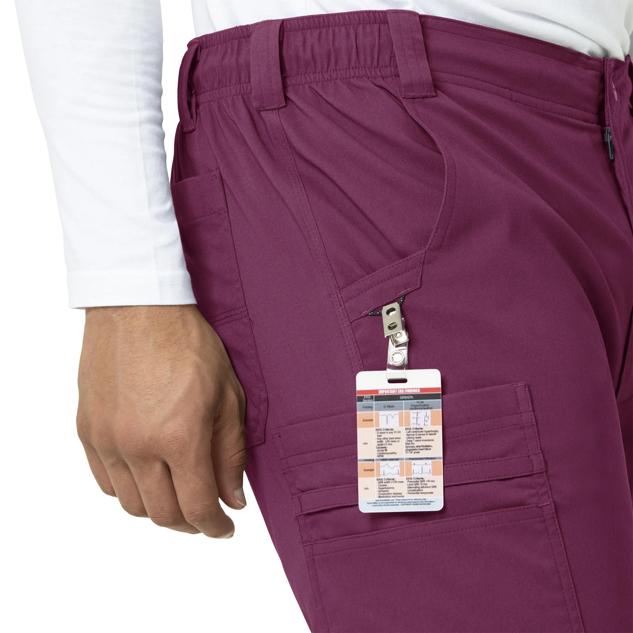 Rugged Flex Peak C55037 Men's Straight Leg Cargo Scrub Pants Wine