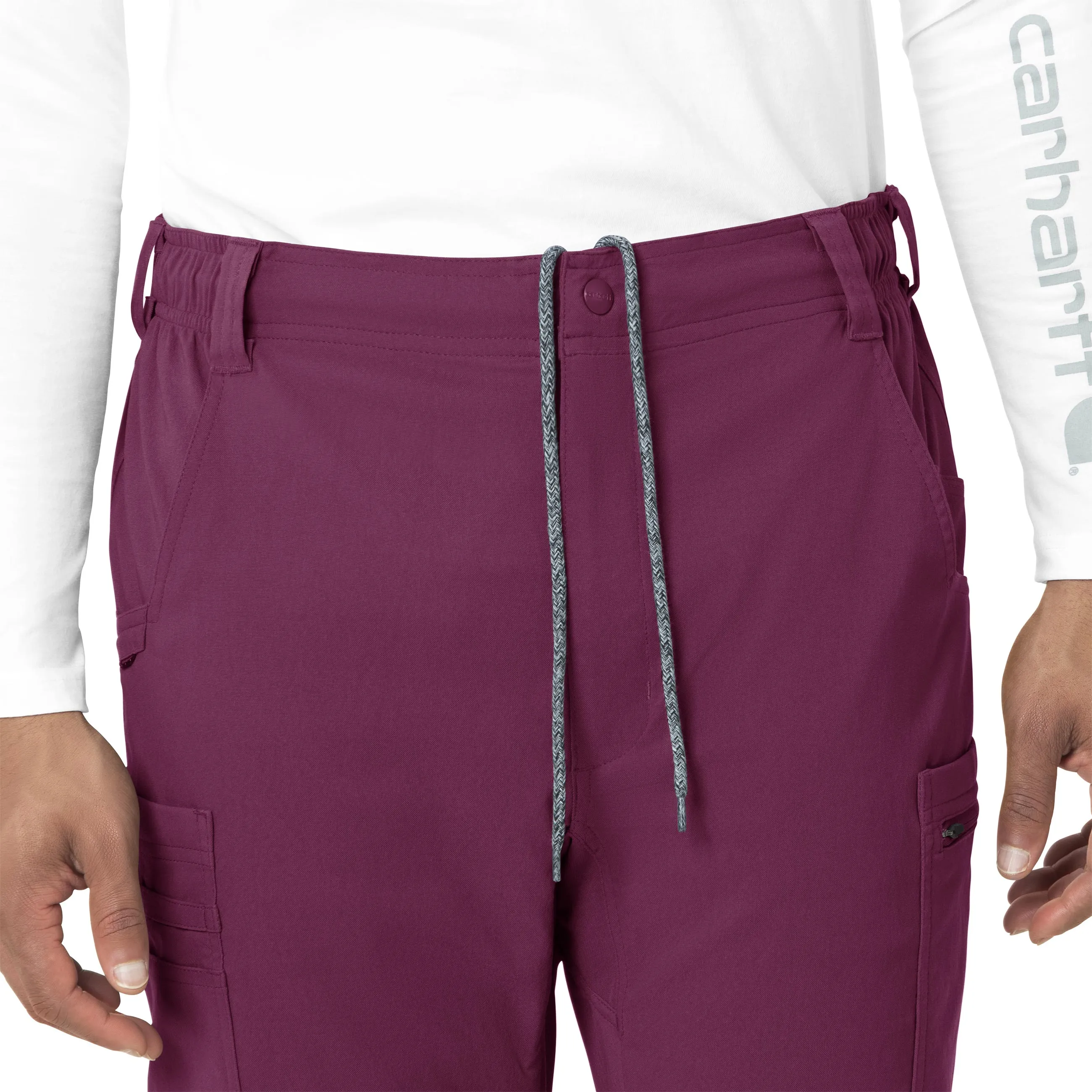 Rugged Flex Peak C55037 Men's Straight Leg Cargo Scrub Pants Wine