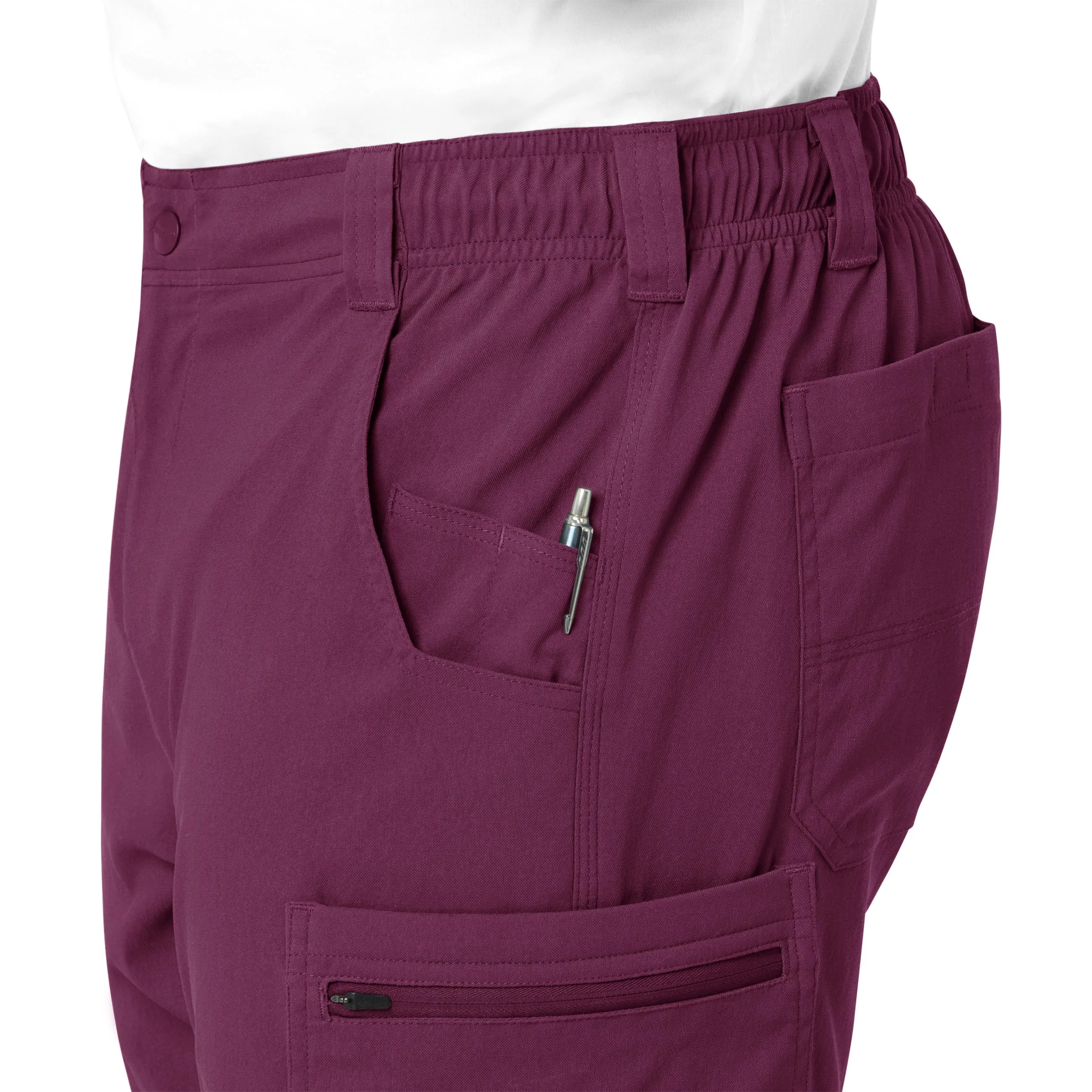 Rugged Flex Peak C55037 Men's Straight Leg Cargo Scrub Pants Wine