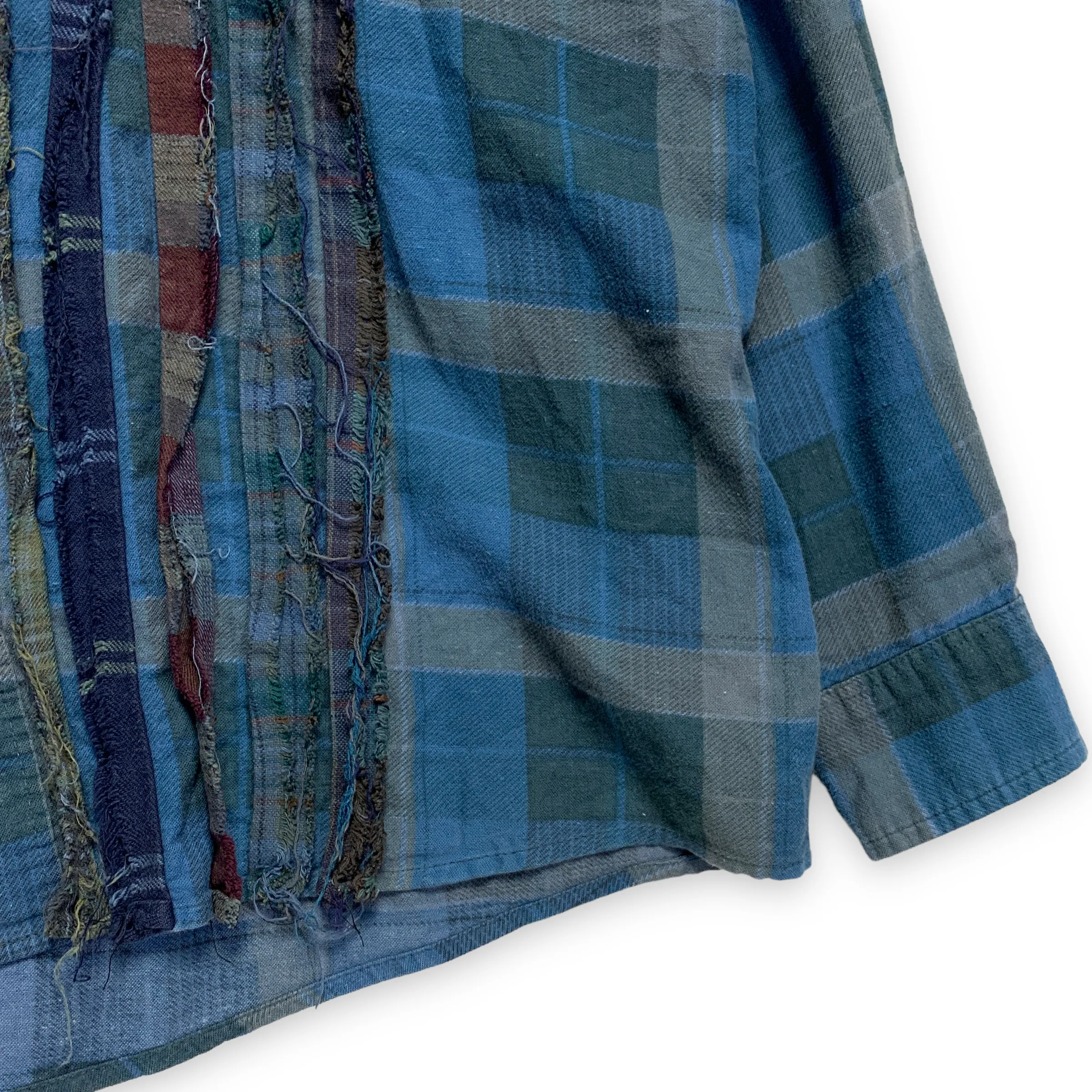 [S] Needles Rebuild Ribbon Cut Oversized Flannel Shirt