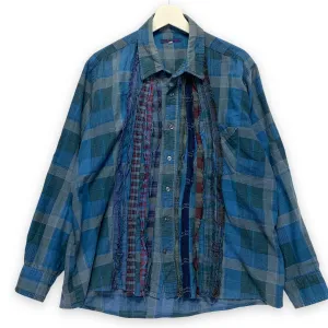 [S] Needles Rebuild Ribbon Cut Oversized Flannel Shirt