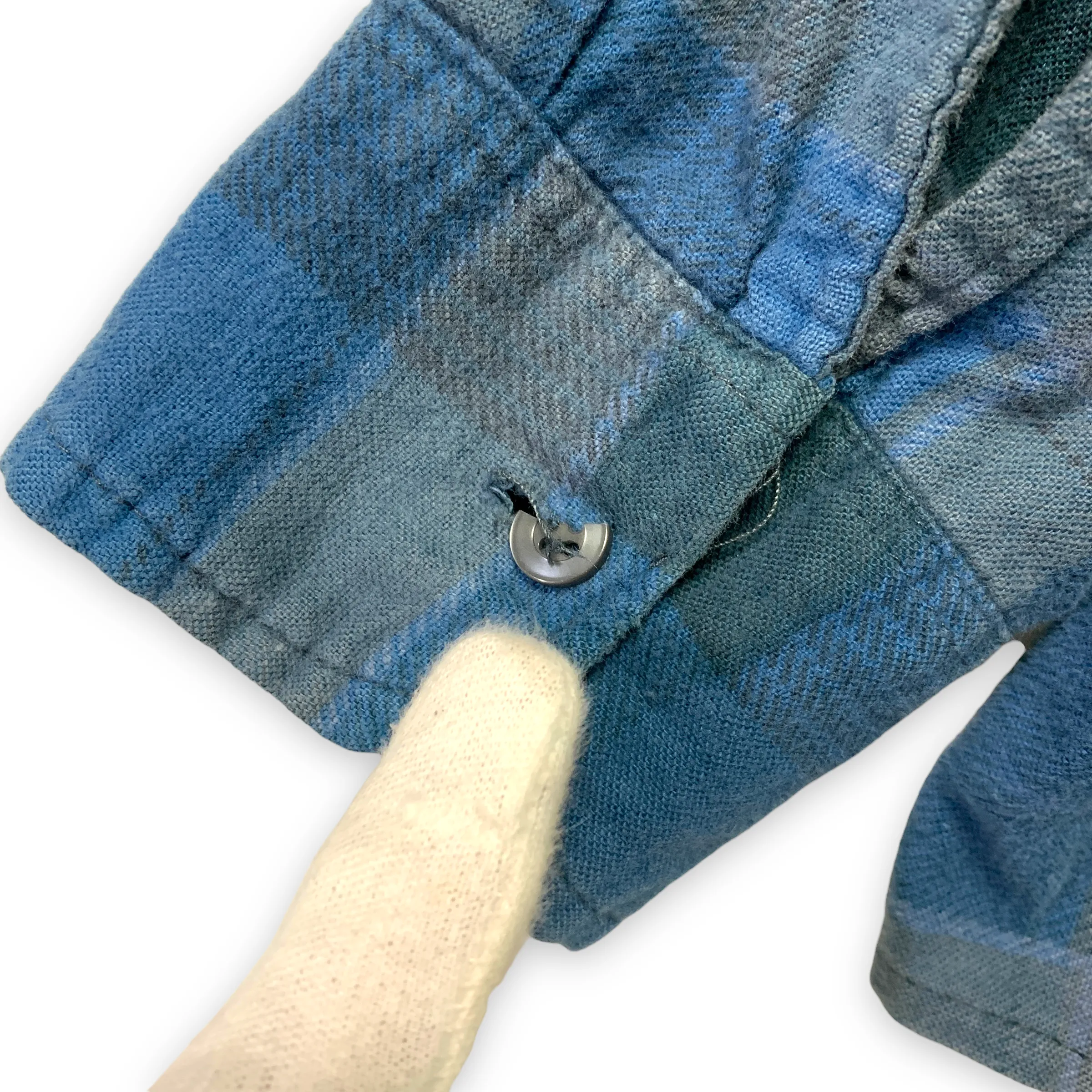 [S] Needles Rebuild Ribbon Cut Oversized Flannel Shirt