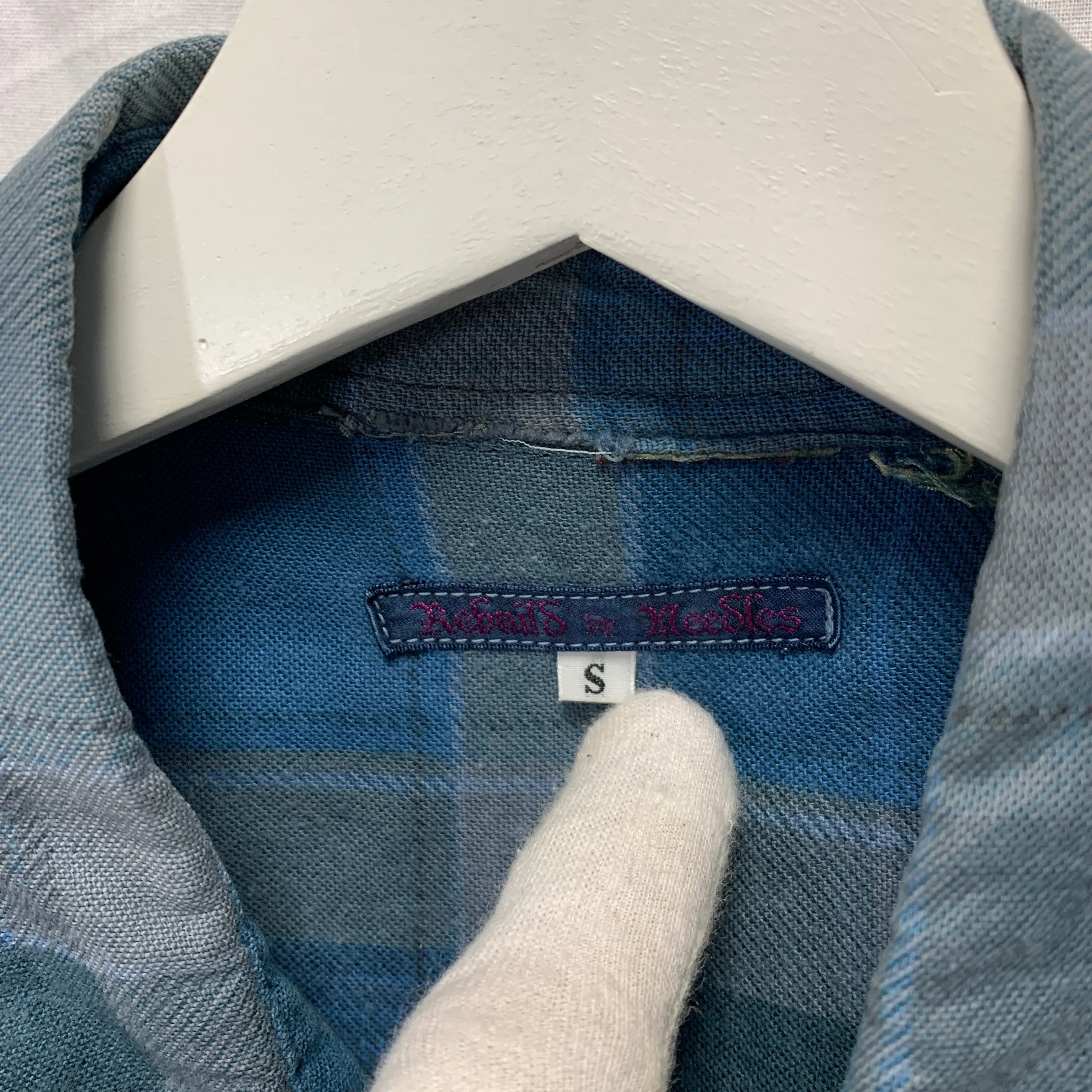 [S] Needles Rebuild Ribbon Cut Oversized Flannel Shirt