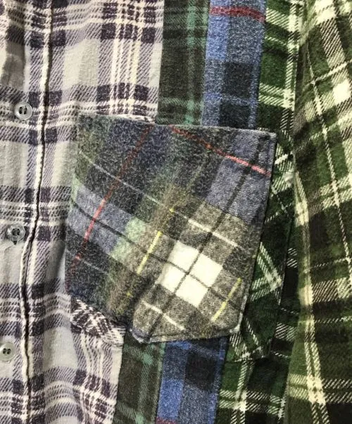[S] Needles Rebuild Wide 7 Cut Vintage Flannel Shirt