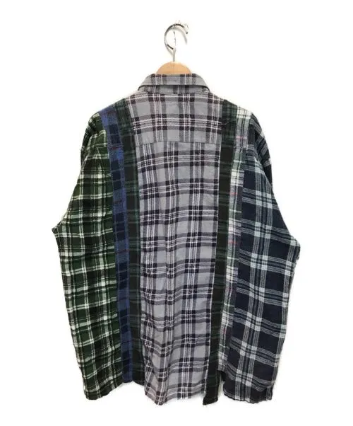 [S] Needles Rebuild Wide 7 Cut Vintage Flannel Shirt