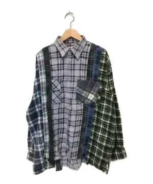 [S] Needles Rebuild Wide 7 Cut Vintage Flannel Shirt