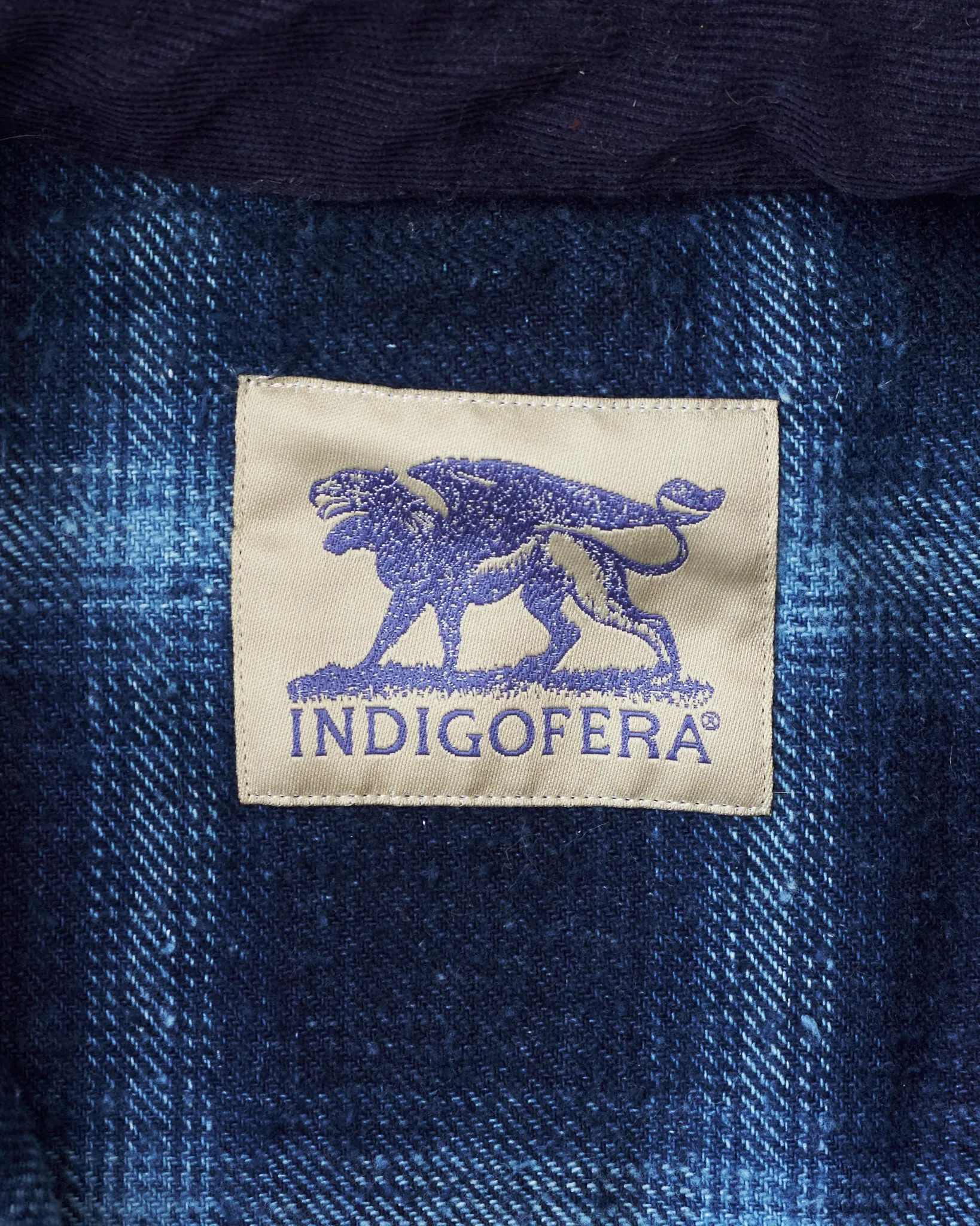 Second Hand Indigofera Dawson Shirt Japanese Selvage Flannel Indigo Check Size L