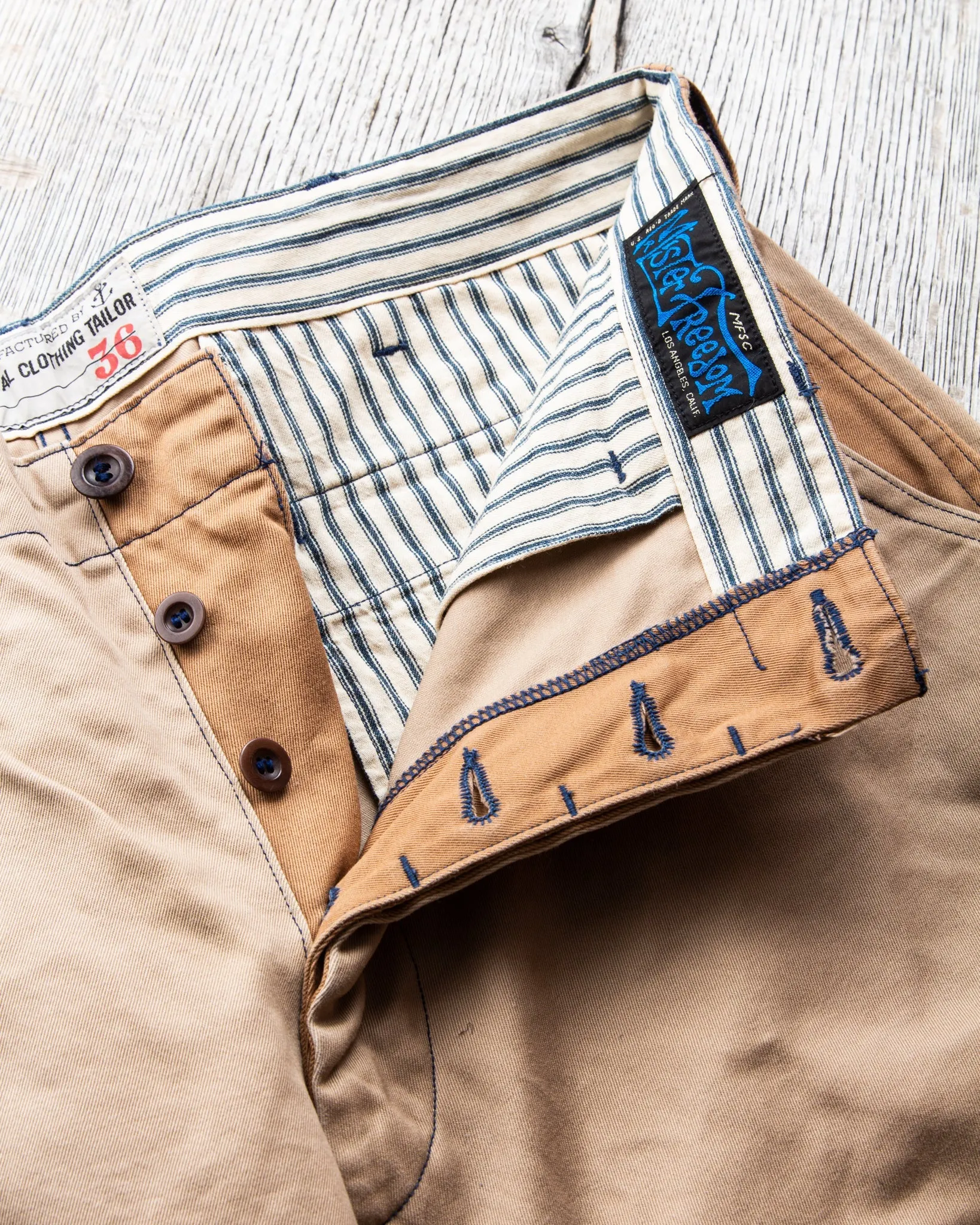 Second Hand Mister Freedom Naval Khaki Chinos W 36