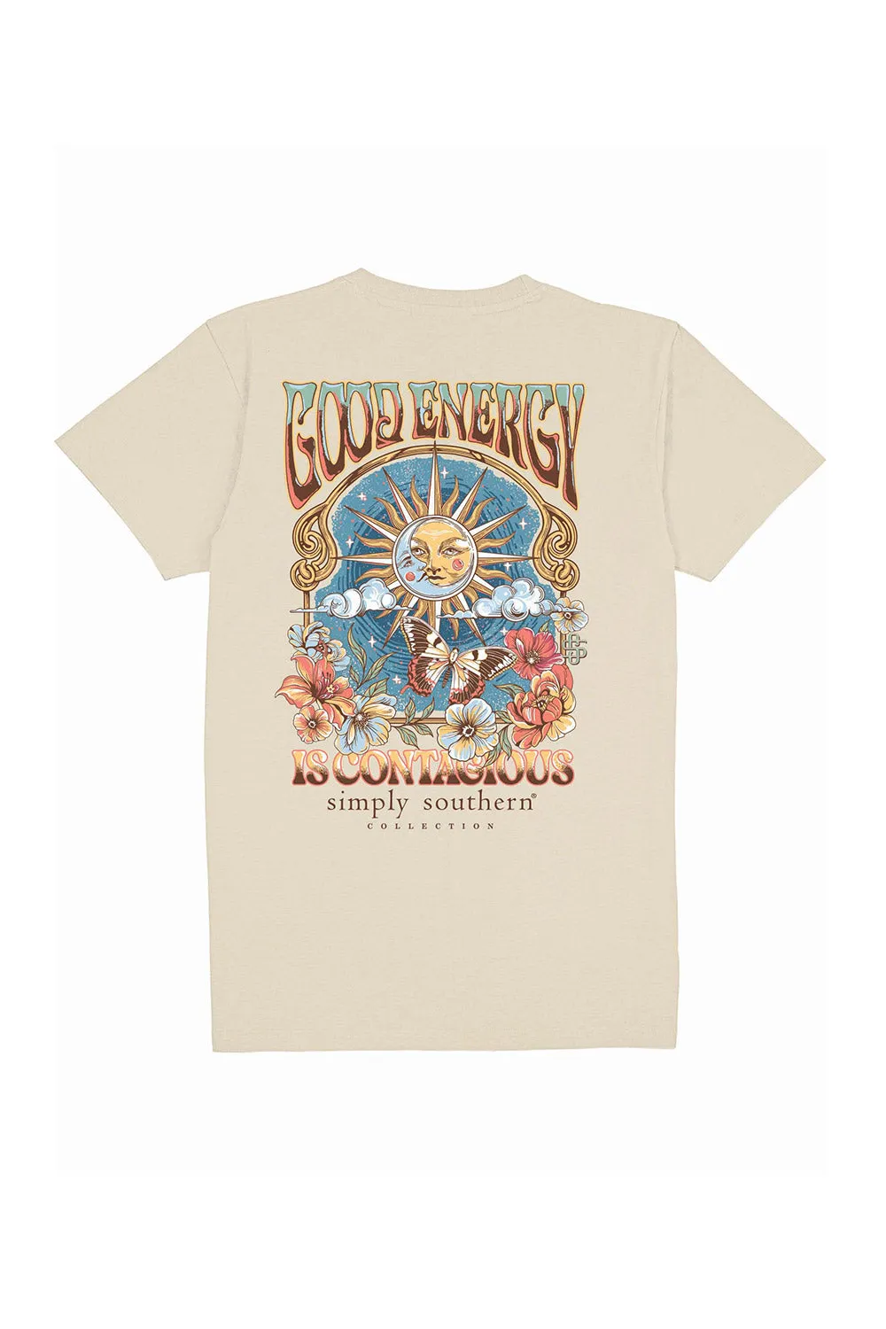 Simply Southern Good Energy T-Shirt for Women in Off White | SS-GOOD-WISP