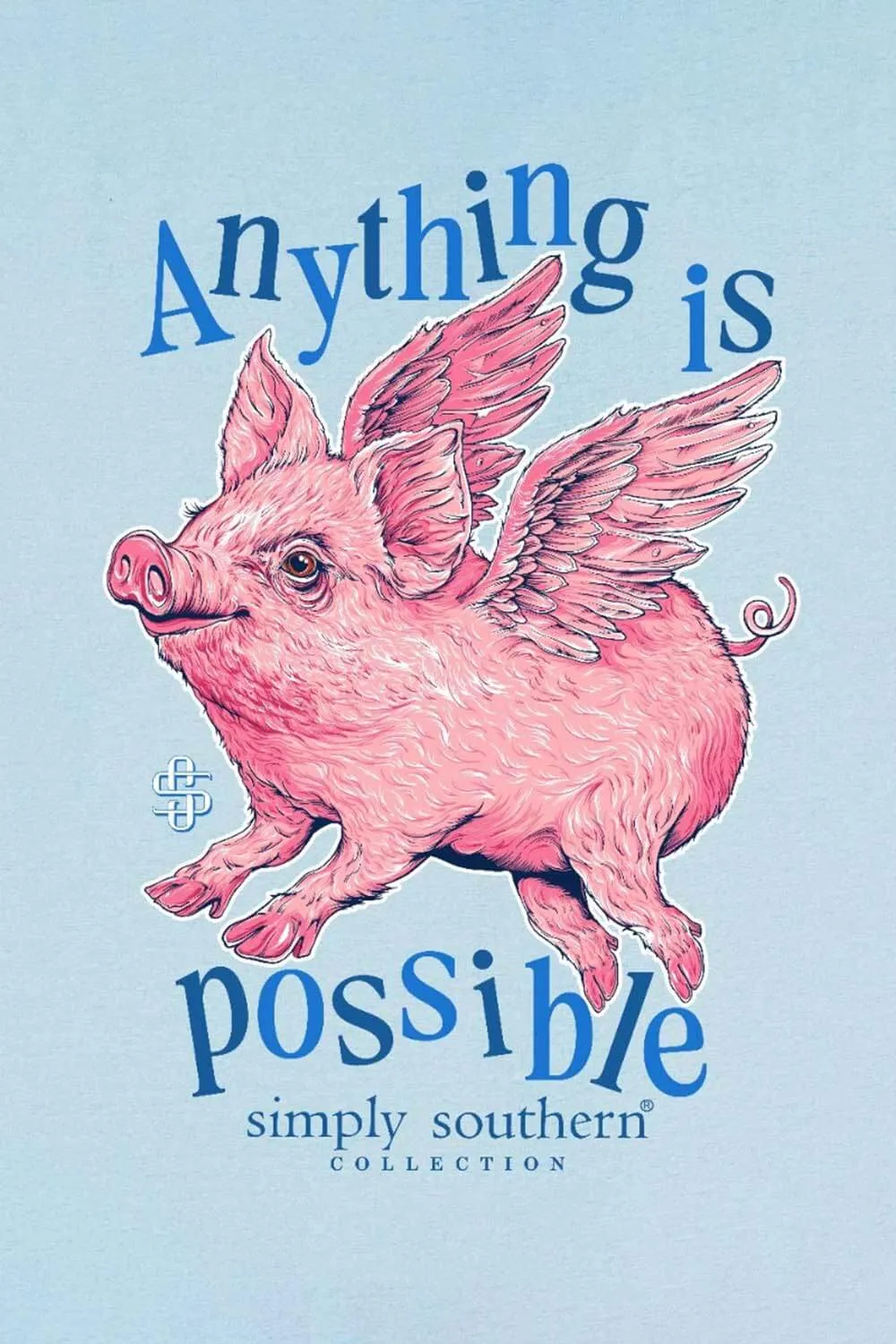 Simply Southern Plus Size Anything Is Possible T-shirt for Women in Ice Blue | EXT-SS-PIG-ICE