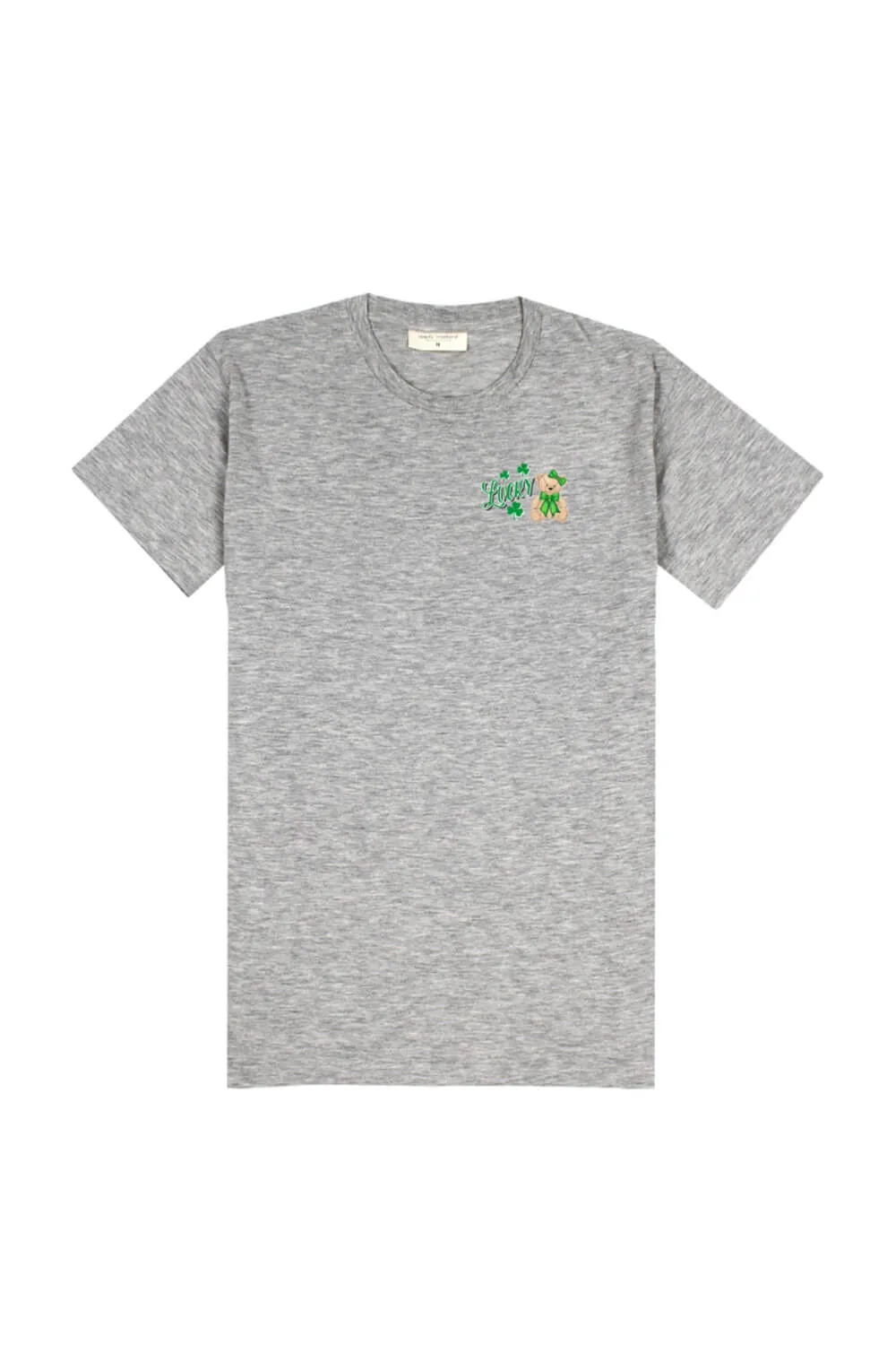 Simply Southern Plus Size Lucky Teddy T-shirt for Women in Heather Grey | EXT-SS-LUCKYTEDDY-STORMHTHR