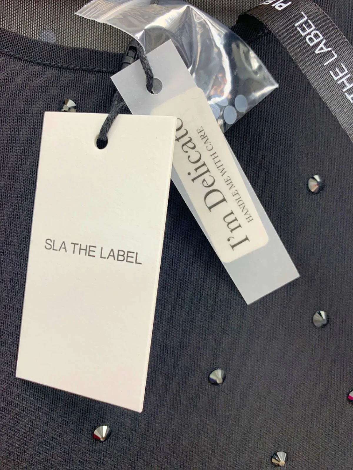 SLA The Label Black Dusk Diamante Dress XXS