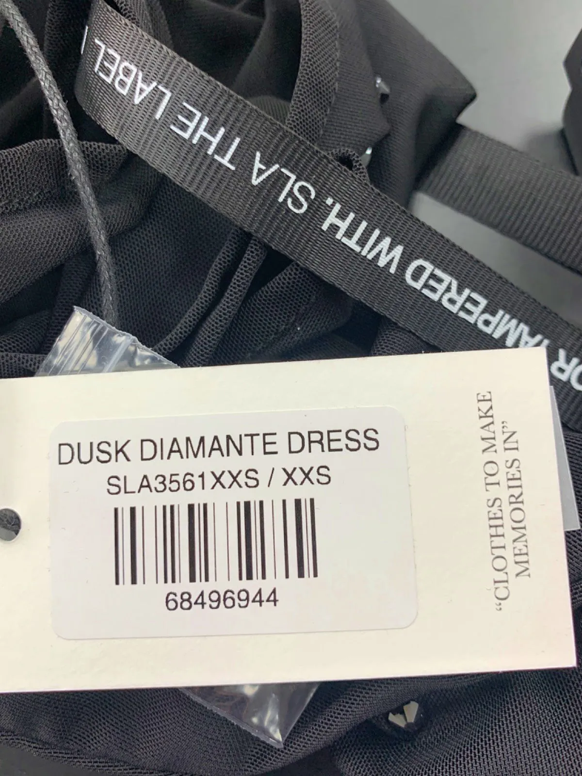 SLA The Label Black Dusk Diamante Dress XXS