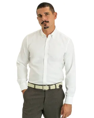 Slim Fit White Oxford Non Iron Button-Down Shirt