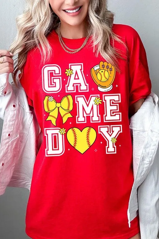 Softball Game Day Graphic Heavy Cotton Tee