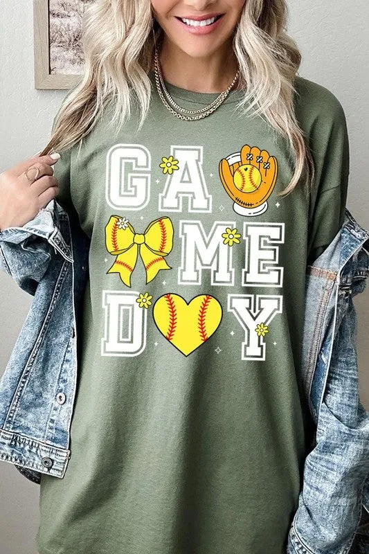 Softball Game Day Graphic Heavy Cotton Tee