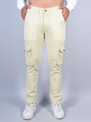 Solid Light Lemon Mens Cargo Pants