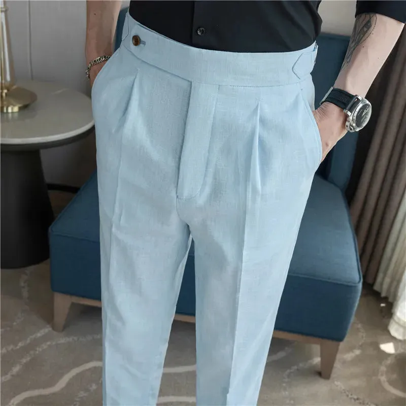 Sommerliche Herren Baumwoll-Leinen Hosen