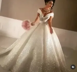 sparkly wedding dress ball gown vestido de novia off the shoulder princess elegant arabic wedding gowns