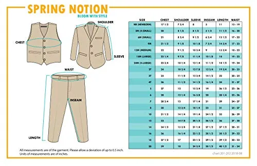 Spring Notion Boys' Formal Black Suit Set, Size 8