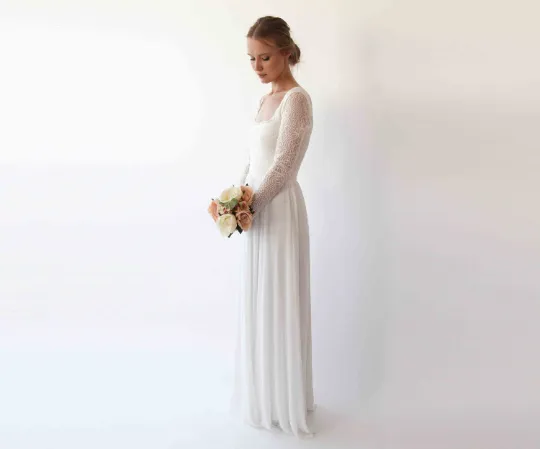Square neckline wedding dress  #1231