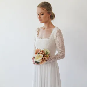 Square neckline wedding dress  #1231