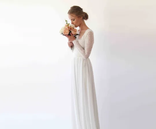 Square neckline wedding dress  #1231