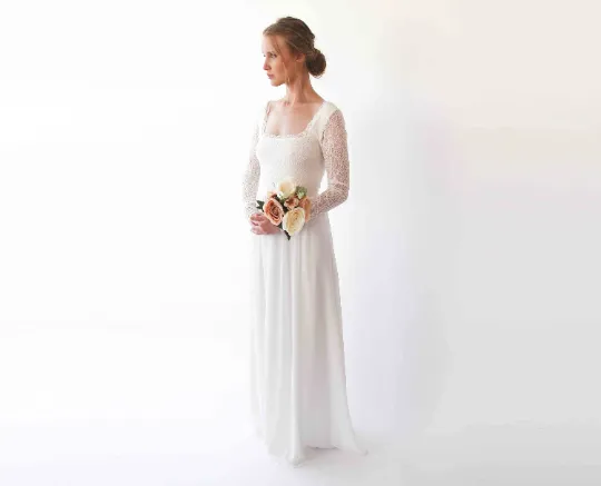 Square neckline wedding dress  #1231