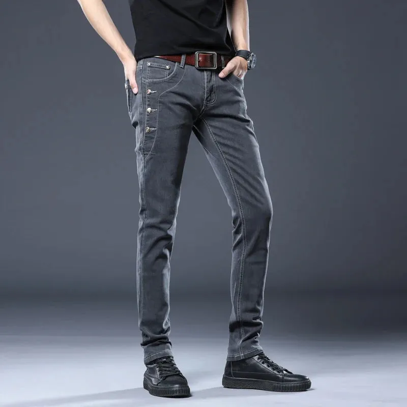 StilvollerWellen Herren Hip-Hop Denim Jeans mit Stretchmaterial und mittlerer Taille