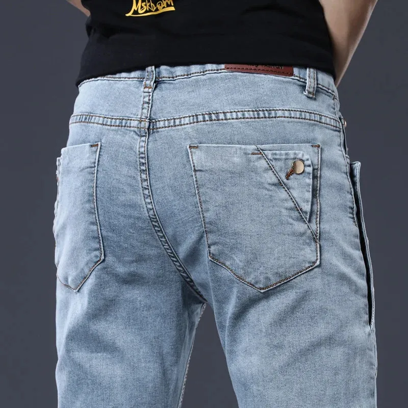 StilvollerWellen Herren Hip-Hop Denim Jeans mit Stretchmaterial und mittlerer Taille