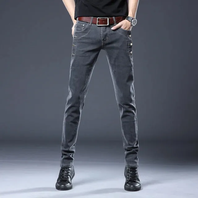 StilvollerWellen Herren Hip-Hop Denim Jeans mit Stretchmaterial und mittlerer Taille