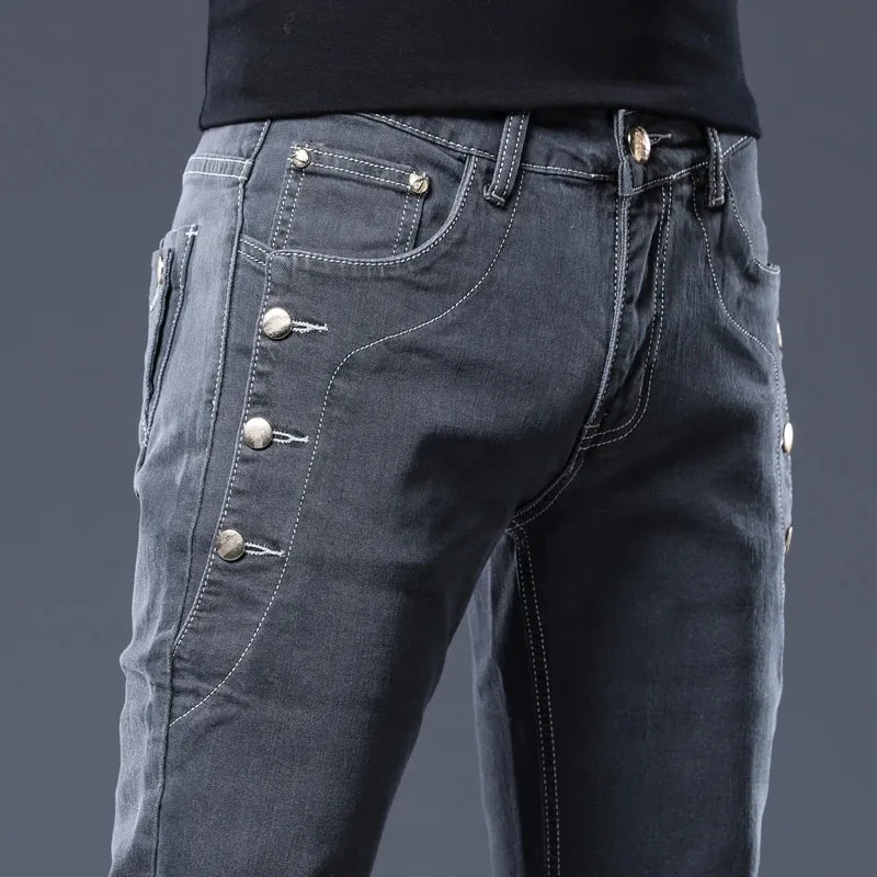 StilvollerWellen Herren Hip-Hop Denim Jeans mit Stretchmaterial und mittlerer Taille