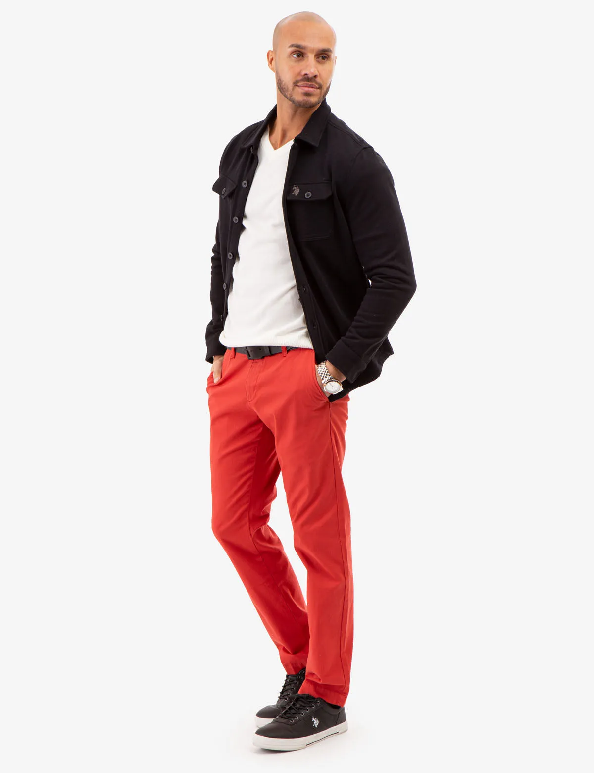 STRAIGHT TWILL CHINO PANTS